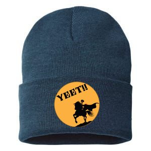 YEET!! Headless Horseman Funny Halloween Sustainable Knit Beanie