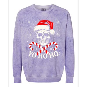 Yo Ho Ho Christmas Skull And Crossbones Pirate Xmas Season Gift Colorblast Crewneck Sweatshirt