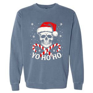 Yo Ho Ho Christmas Skull And Crossbones Pirate Xmas Season Gift Garment-Dyed Sweatshirt