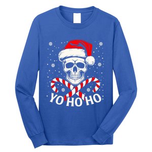 Yo Ho Ho Christmas Skull And Crossbones Pirate Xmas Season Gift Long Sleeve Shirt