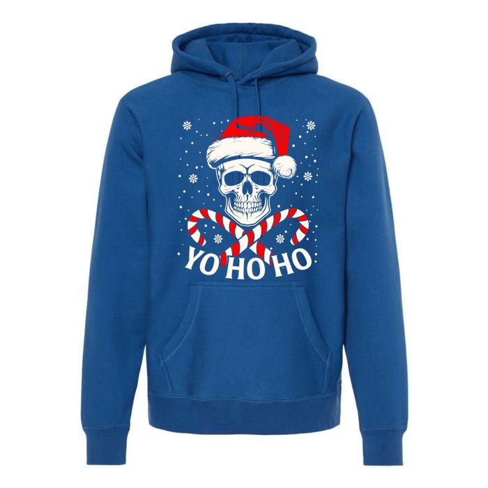 Yo Ho Ho Christmas Skull And Crossbones Pirate Xmas Season Gift Premium Hoodie