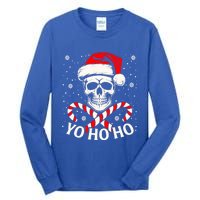 Yo Ho Ho Christmas Skull And Crossbones Pirate Xmas Season Gift Tall Long Sleeve T-Shirt