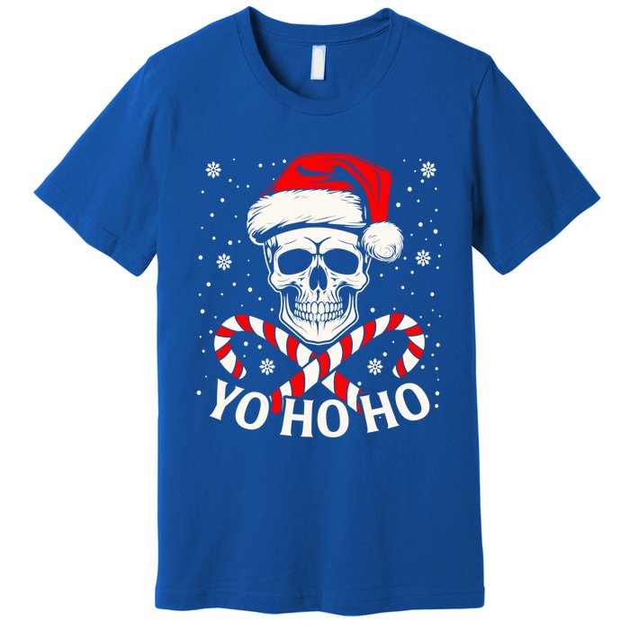 Yo Ho Ho Christmas Skull And Crossbones Pirate Xmas Season Gift Premium T-Shirt