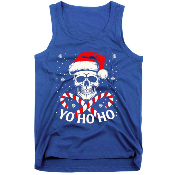 Yo Ho Ho Christmas Skull And Crossbones Pirate Xmas Season Gift Tank Top