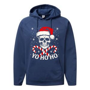 Yo Ho Ho Christmas Skull And Crossbones Pirate Xmas Season Gift Performance Fleece Hoodie