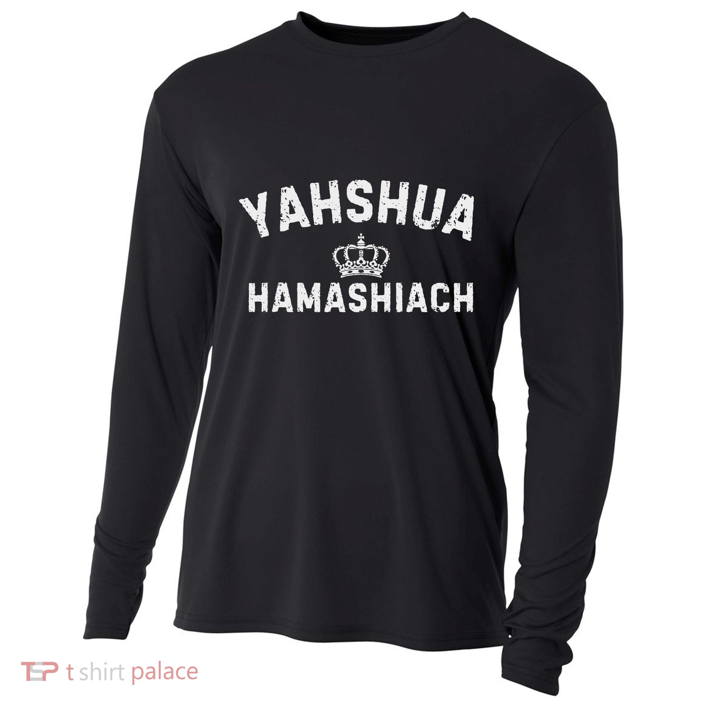 Yeshua Hamashiach Hebrew Messiah Jesus Cooling Performance Long Sleeve Crew