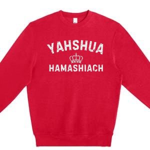 Yeshua Hamashiach Hebrew Messiah Jesus Premium Crewneck Sweatshirt