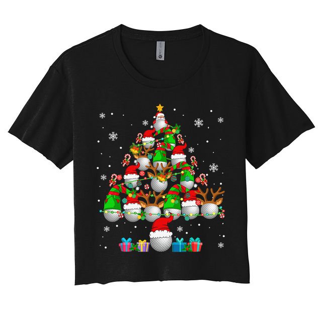 Your Hole Is My Goal Santa Playing Ugly Golf Christmas Crop Top