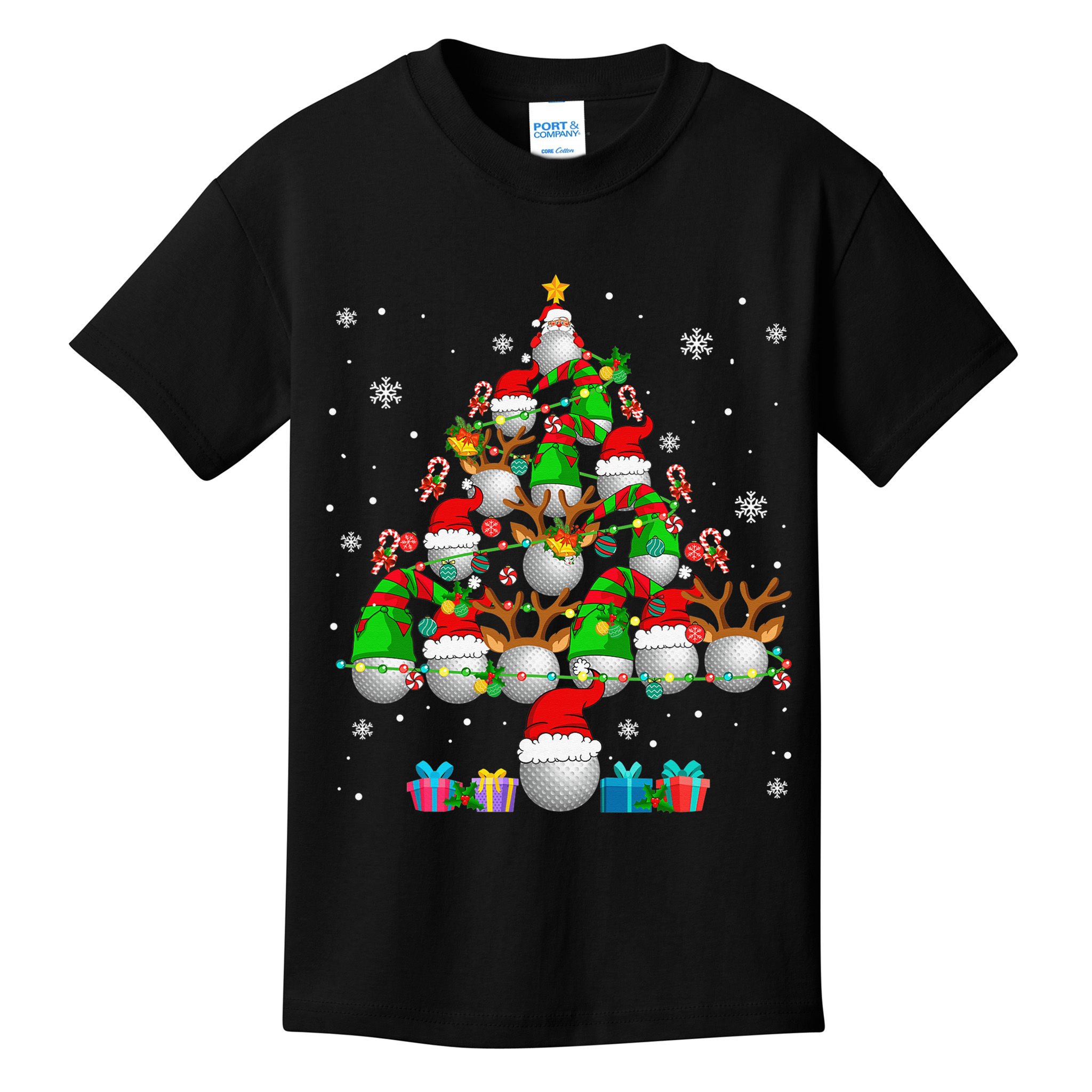 Your Hole Is My Goal Santa Playing Ugly Golf Christmas Kids T-Shirt