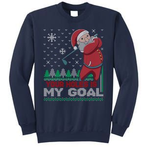 Your Hole Is My Goal Santa Claus Golf Sweatshirt