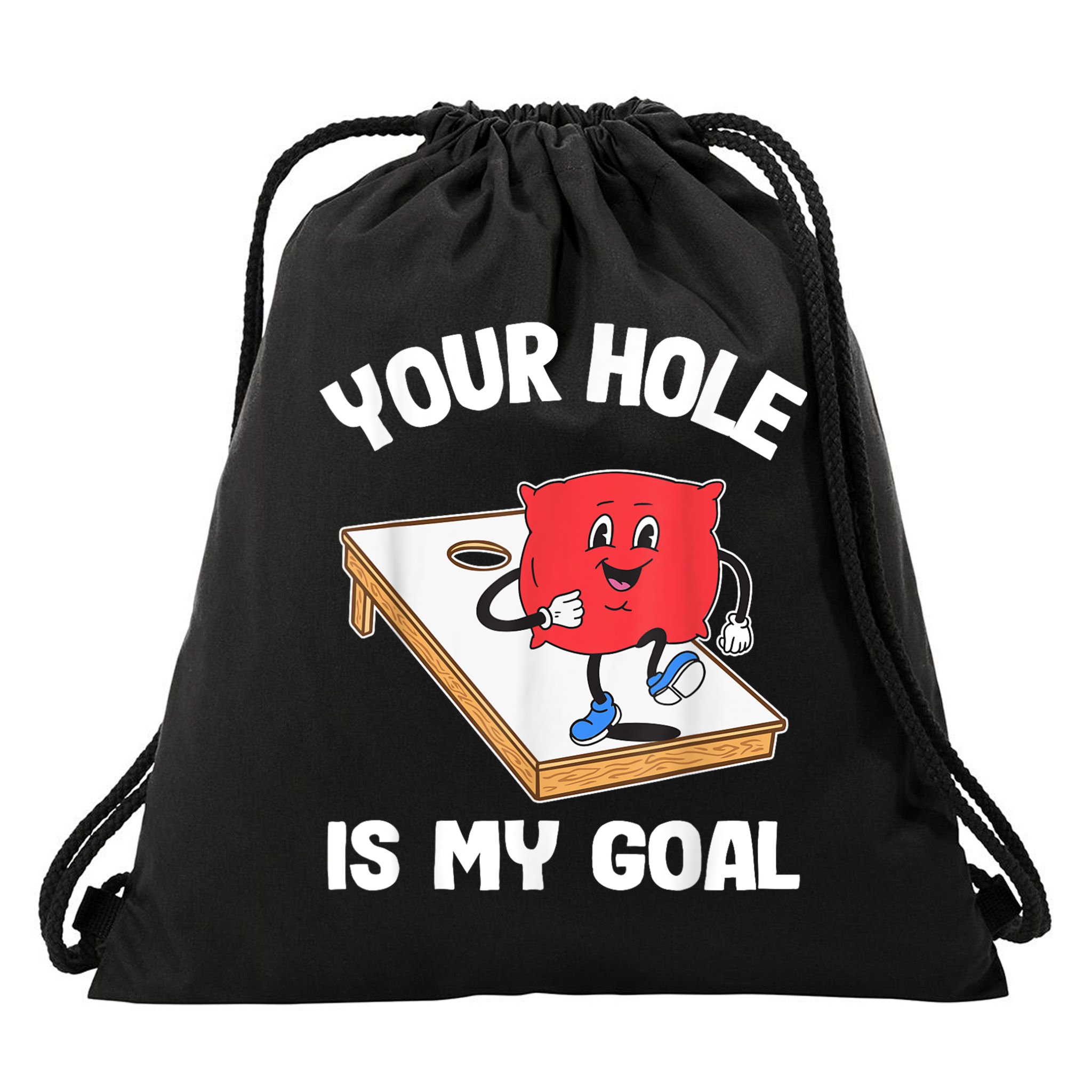 Your Hole Is My Goal Corn Hole Bean Bag Sarcastic Cornhole Drawstring Bag
