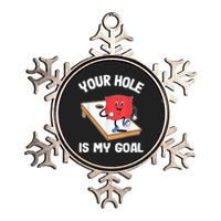 Your Hole Is My Goal Corn Hole Bean Bag Sarcastic Cornhole Metallic Star Ornament