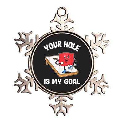 Your Hole Is My Goal Corn Hole Bean Bag Sarcastic Cornhole Metallic Star Ornament