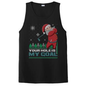 Your Hole Is My Goal Santa Claus Golf Ugly Christmas Sweater PosiCharge Competitor Tank