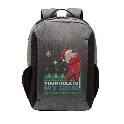Your Hole Is My Goal Santa Claus Golf Ugly Christmas Sweater Vector Backpack