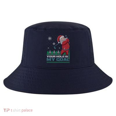 Your Hole Is My Goal Santa Claus Golf Ugly Christmas Sweater Cool Comfort Performance Bucket Hat