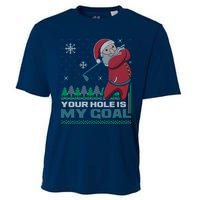 Your Hole Is My Goal Santa Claus Golf Ugly Christmas Sweater Cooling Performance Crew T-Shirt