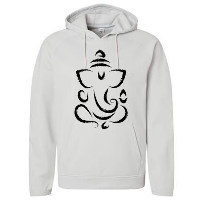 Yoga Hindu Indian Meditation Deepavali Diwali Rangoli Ganesh Performance Fleece Hoodie