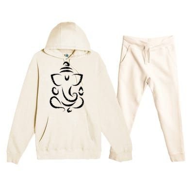 Yoga Hindu Indian Meditation Deepavali Diwali Rangoli Ganesh Premium Hooded Sweatsuit Set