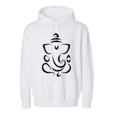 Yoga Hindu Indian Meditation Deepavali Diwali Rangoli Ganesh Garment-Dyed Fleece Hoodie