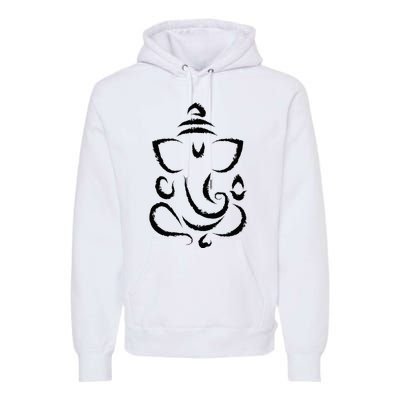 Yoga Hindu Indian Meditation Deepavali Diwali Rangoli Ganesh Premium Hoodie