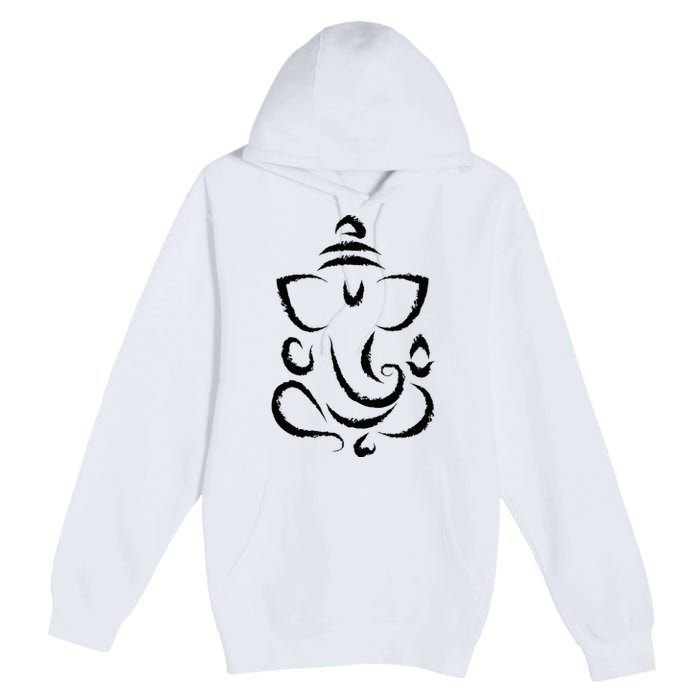 Yoga Hindu Indian Meditation Deepavali Diwali Rangoli Ganesh Premium Pullover Hoodie