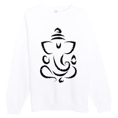 Yoga Hindu Indian Meditation Deepavali Diwali Rangoli Ganesh Premium Crewneck Sweatshirt