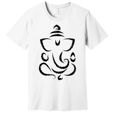 Yoga Hindu Indian Meditation Deepavali Diwali Rangoli Ganesh Premium T-Shirt