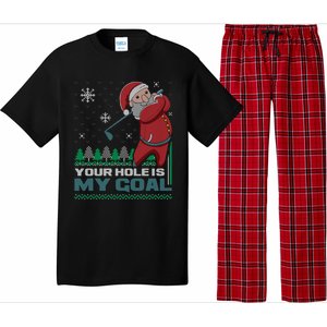 Your Hole Is My Goal Santa Claus Golf Ugly Christmas Cool Gift Pajama Set