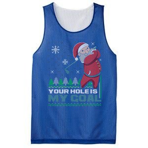 Your Hole Is My Goal Santa Claus Golf Ugly Christmas Cool Gift Mesh Reversible Basketball Jersey Tank