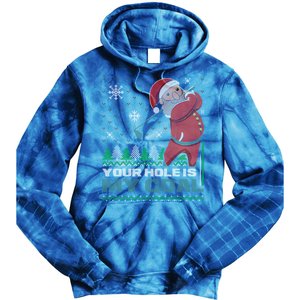 Your Hole Is My Goal Santa Claus Golf Ugly Christmas Cool Gift Tie Dye Hoodie