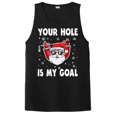 Your Hole Is My Goal Funny Santa Claus Golf Christmas Quotes Gift PosiCharge Competitor Tank