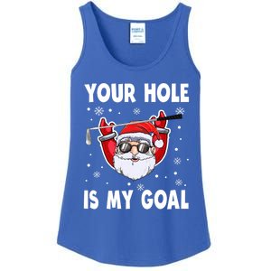 Your Hole Is My Goal Funny Santa Claus Golf Christmas Quotes Gift Ladies Essential Tank