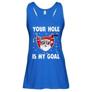 Your Hole Is My Goal Funny Santa Claus Golf Christmas Quotes Gift Ladies Essential Flowy Tank