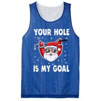 Your Hole Is My Goal Funny Santa Claus Golf Christmas Quotes Gift Mesh Reversible Basketball Jersey Tank