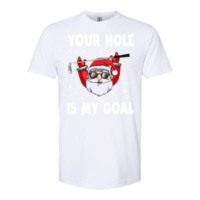 Your Hole Is My Goal Funny Santa Claus Golf Christmas Quotes Gift Softstyle® CVC T-Shirt