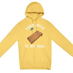 Your Hole Is My Goal Board Toss Game Lover Tossing Bag Gift Premium Pullover Hoodie