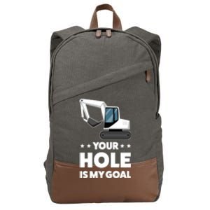 Your Hole Is My Goal Builder Gift Cotton Canvas Backpack