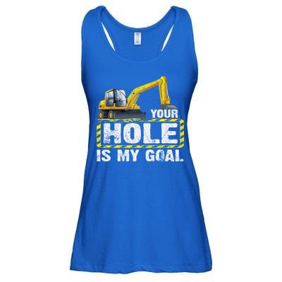 Your Hole Is My Goal Construction Equipt Excavating Gift Ladies Essential Flowy Tank