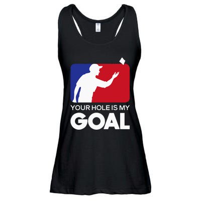 Your Hole is my Goal Funny Cornhole Player Bean Bag Game Ladies Essential Flowy Tank