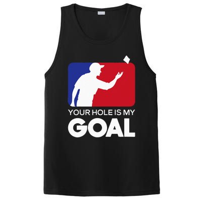 Your Hole is my Goal Funny Cornhole Player Bean Bag Game PosiCharge Competitor Tank