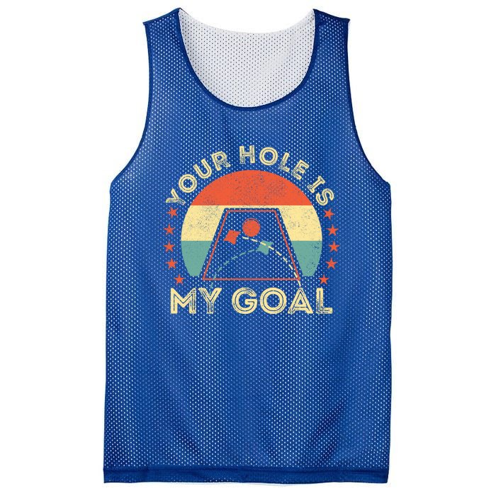 Your Hole Is My Goal Cornhole Dad Cornhole Champion Champ Cool Gift Mesh Reversible Basketball Jersey Tank