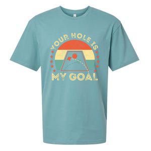 Your Hole Is My Goal Cornhole Dad Cornhole Champion Champ Cool Gift Sueded Cloud Jersey T-Shirt