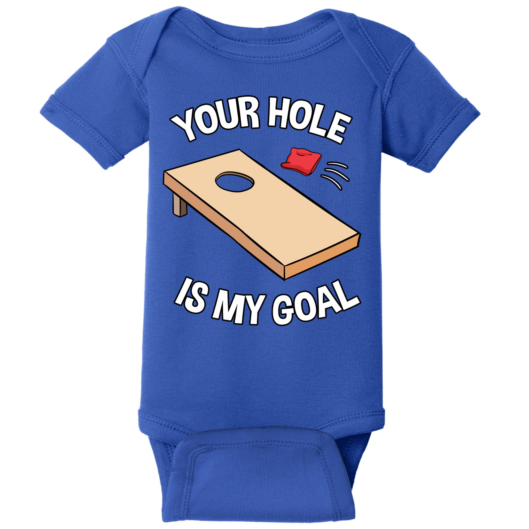 Your Hole Is My Goal Cornhole Team Bean Bag Lover Gift Baby Bodysuit