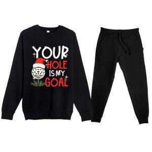 Your Hole Is My Goal Design Golf Christmas Cute Gift Premium Crewneck Sweatsuit Set