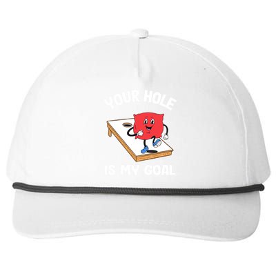 Your Hole Is My Goal Corn Hole Bean Bag Sarcastic Cornhole Snapback Five-Panel Rope Hat