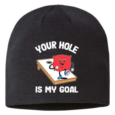 Your Hole Is My Goal Corn Hole Bean Bag Sarcastic Cornhole Sustainable Beanie