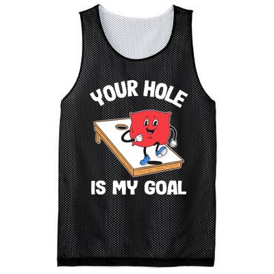 Your Hole Is My Goal Corn Hole Bean Bag Sarcastic Cornhole Mesh Reversible Basketball Jersey Tank