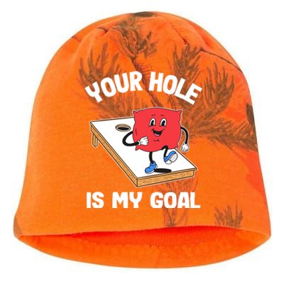 Your Hole Is My Goal Corn Hole Bean Bag Sarcastic Cornhole Kati - Camo Knit Beanie