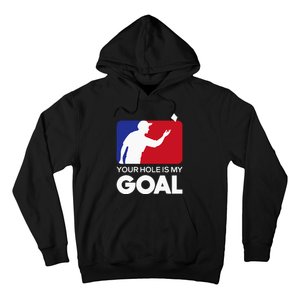 Your Hole Is My Goal Funny Cornhole Player Bean Bag Game Hoodie